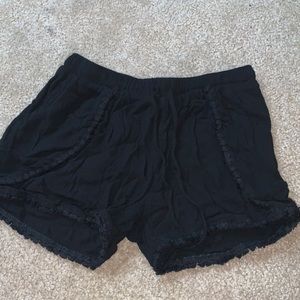 Black Flowy Shorts